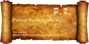 Petry Krisztián névjegykártya