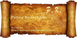 Petry Krisztián névjegykártya